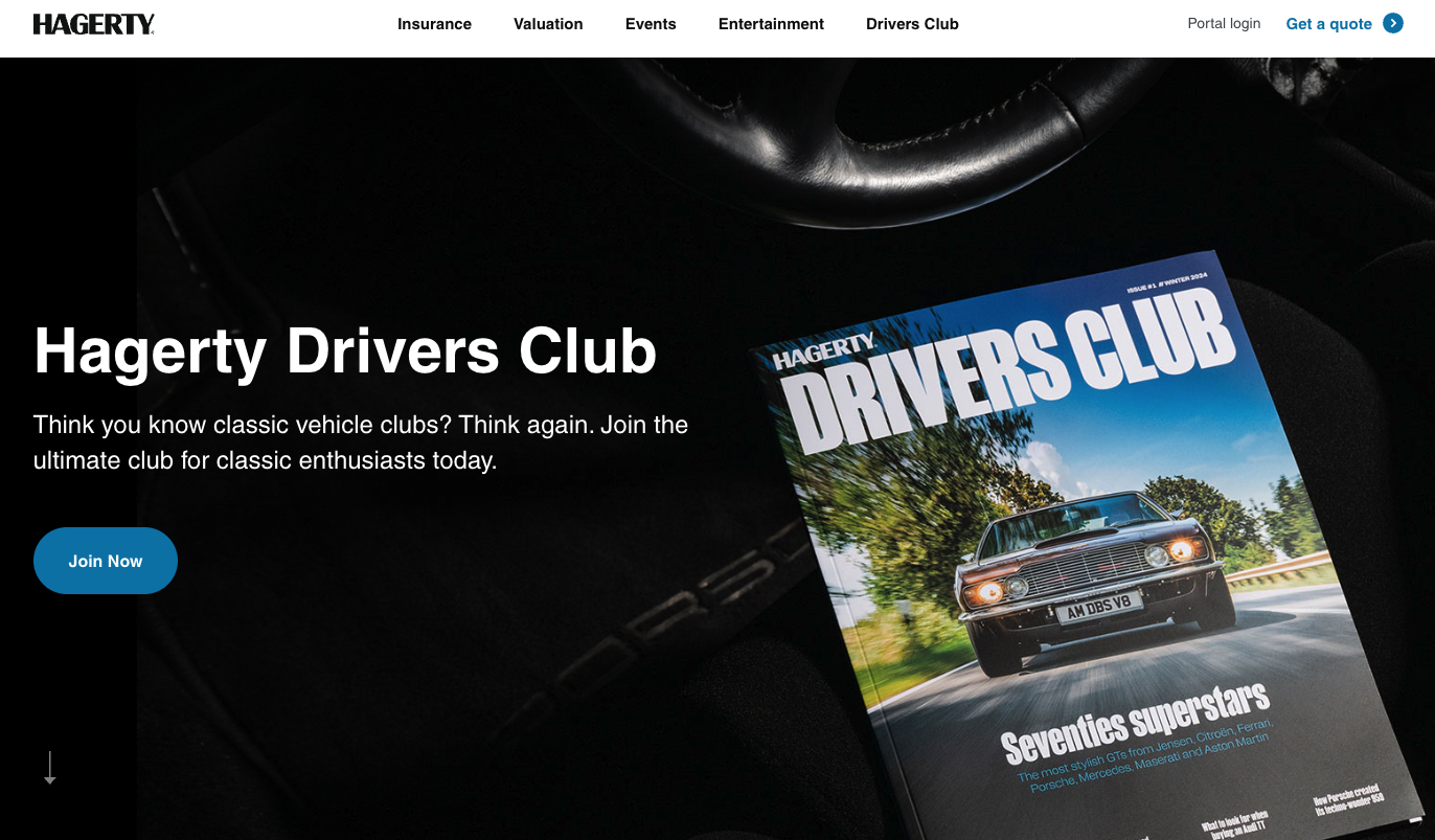 Hagerty Drivers Club. Engaging Insurance Customers.