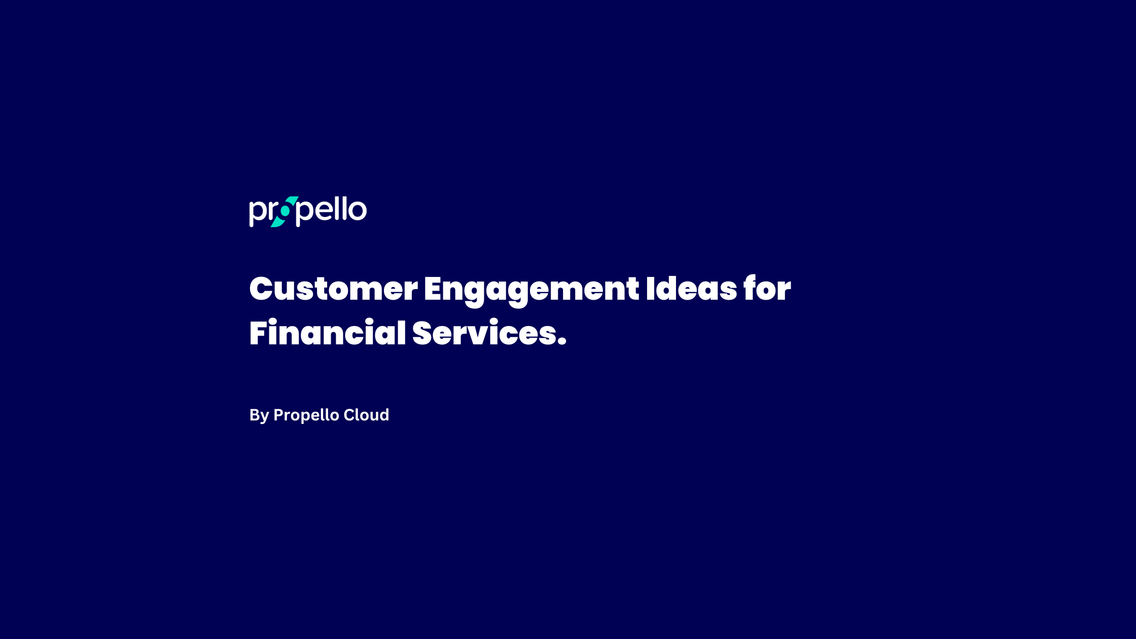 Customer Engagement Financial Services